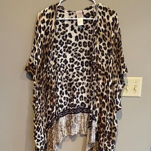 Chico's Animal Print Open Front Topper